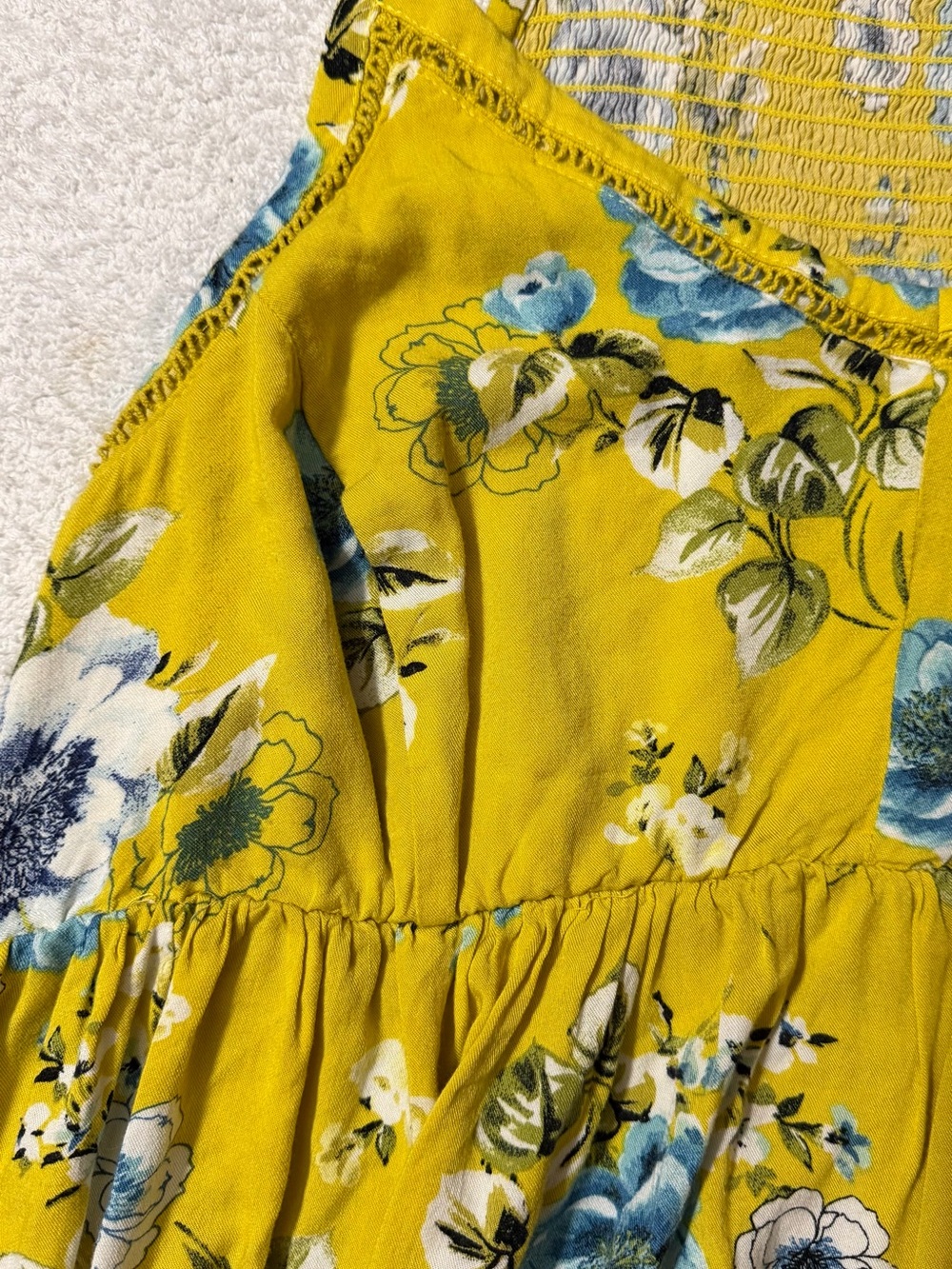 Torrid Floral Smocked Strappy Babydoll Cami Tank Top Boho Layer Sweetheart Neck - Picture 7 of 10